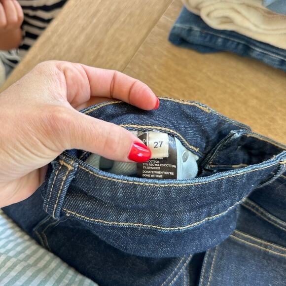 Oliver Logan Russel Denim High Waist Slit Hem Flared Jeans Blue 27 - Picture 10 of 11